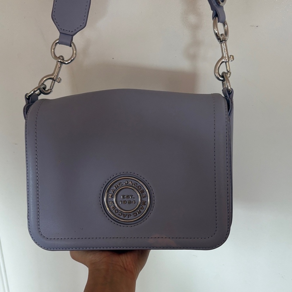 Marc Jacobs Lavender Leather Crossbody with Logo Medallion